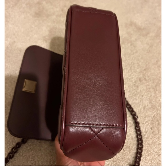 Tory Burch Burgundy Quilted Crossbody Bag - Picture 3 of 8